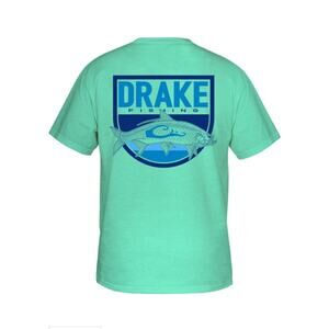 DRAKE TARPON MINT HEATHER Performance Shield Short Sleeve Fishing T-Shirt Sz. XL